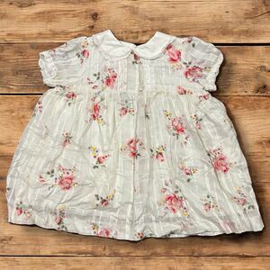 Ralph Lauren Baby Dress 6M White Floral Peter Pan Collar Party Easter Spring